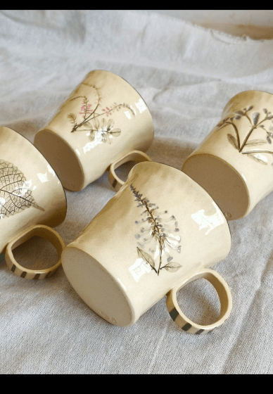 Pottery Workshop: Floral and Botanical Imprint Mugs