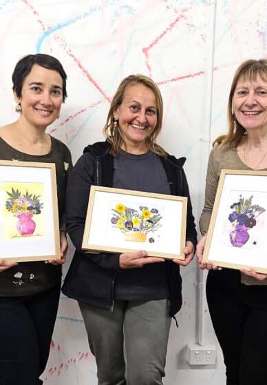 Pressed Flowers and Watercolor Art Frame Workshop