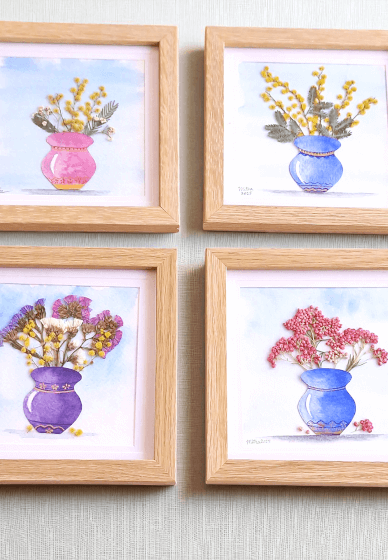 Pressed Flowers and Watercolor Art Frame Workshop