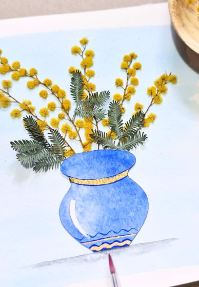 Pressed Flowers and Watercolor Art Frame Workshop