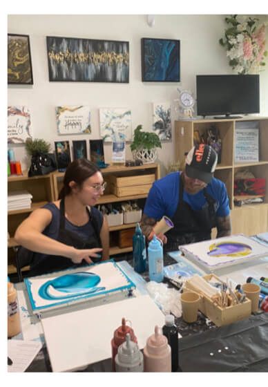 Private Fluid Art Painting Class