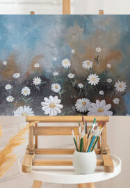 Private Paint and Sip Class: Abstract Textured Cherry Blossom Art