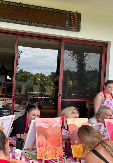 Private Paint and Sip Class: Abstract Textured Cherry Blossom Art