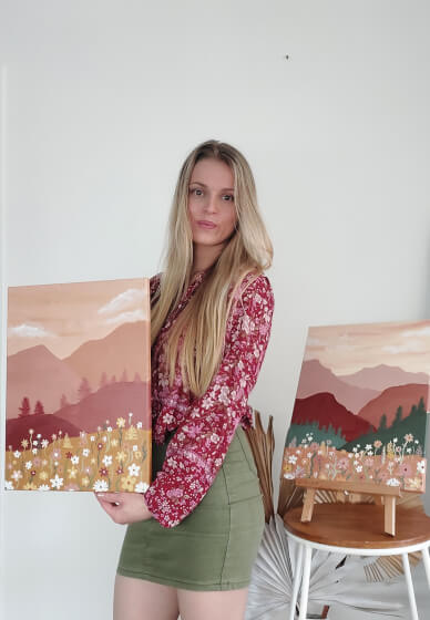 Private Paint and Sip Class: Abstract Textured Cherry Blossom Art