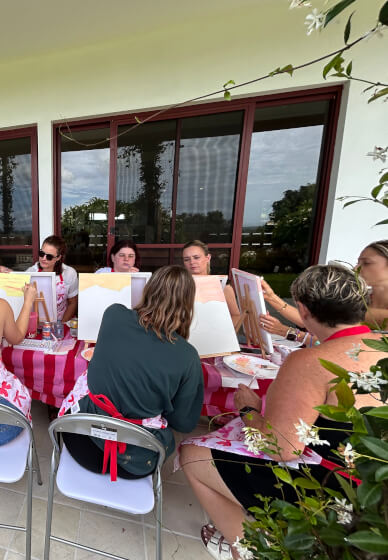 Private Paint and Sip Class: Abstract Textured Flower Artwork