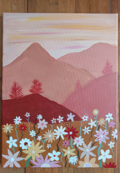 Private Paint and Sip Class: Abstract Wildflower Landscape