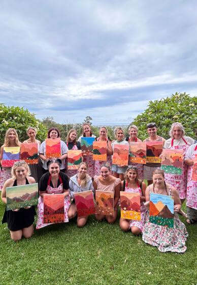 Private Paint and Sip Class: Abstract Wildflower Landscape