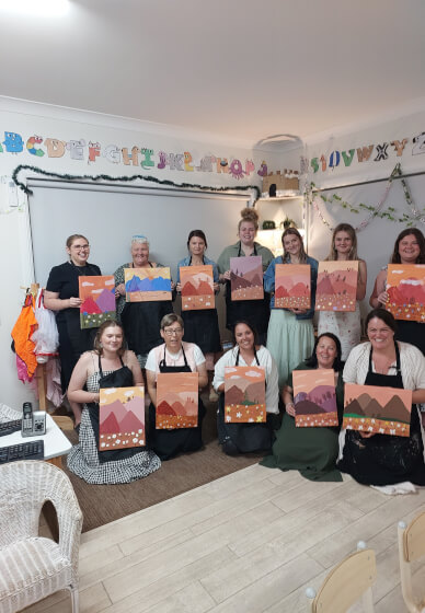 Private Paint and Sip Class: Abstract Wildflower Landscape