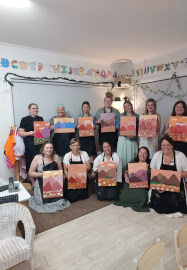 Private Paint and Sip Class: Abstract Wildflower Landscape