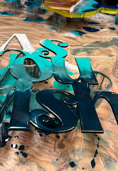 Resin Art Class: Custom Names and Sayings