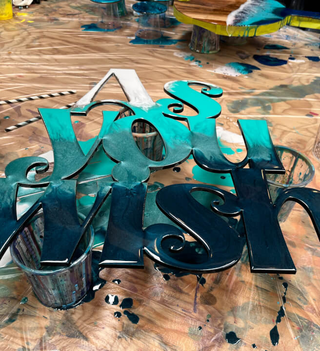 Resin Art Class: Custom Names and Sayings