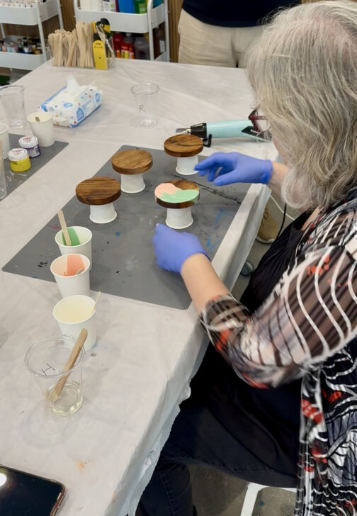 Resin Art Class on Cheeseboards, Coasters and Lazy Susans