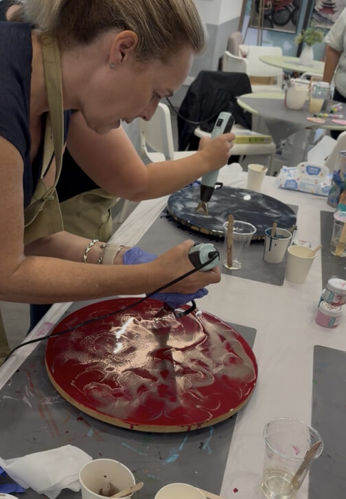 Resin Art Class on Cheeseboards, Coasters and Lazy Susans