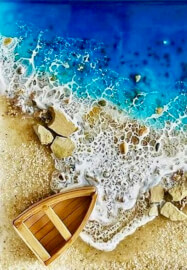 Resin Masterclass: Resin Ocean Beach Scene Art