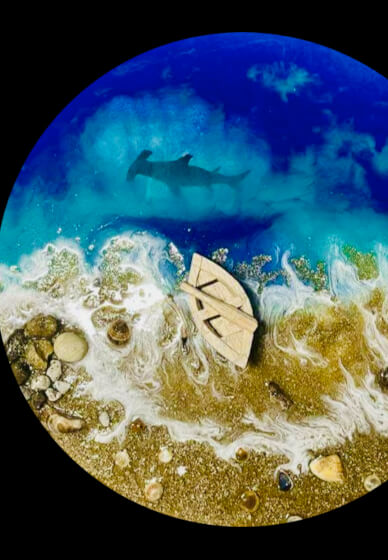 Resin Masterclass: Resin Ocean Beach Scene Art