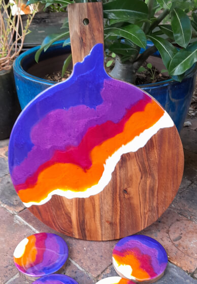 Round Paddle Board and 4 Coaster Resin Workshop