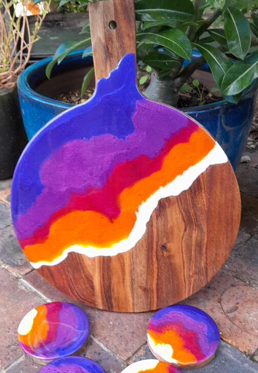 Round Paddle Board and 4 Coaster Resin Workshop