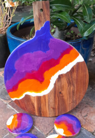 Round Paddle Board and 4 Coaster Resin Workshop