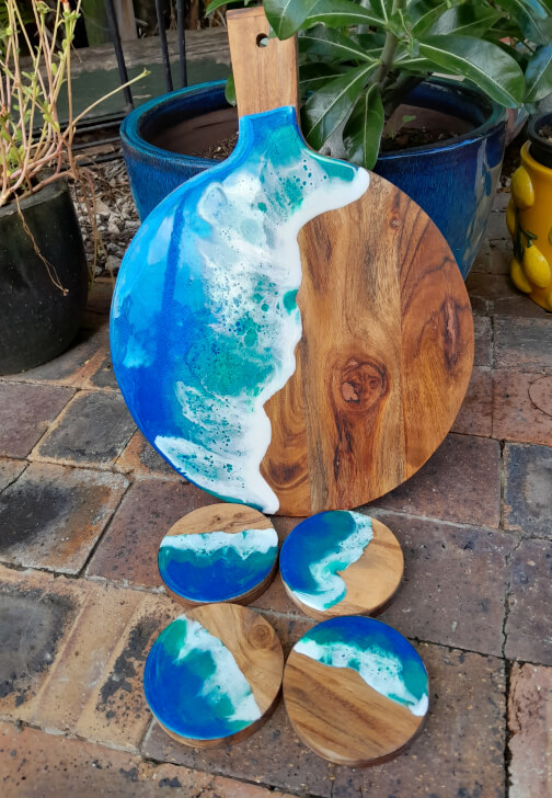 Round Paddle Board and 4 Coaster Resin Workshop