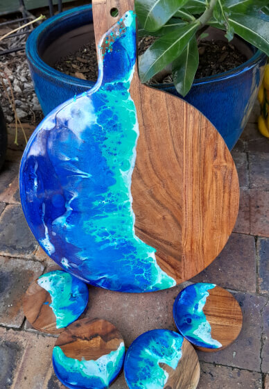 Round Paddle Board and 4 Coaster Resin Workshop