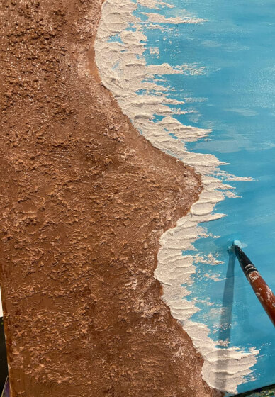 Sand and Sea Heavy Texture Workshop – with Hot Chocolate