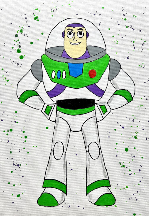 School Holiday Paint Party. Paint Buzz Lightyear