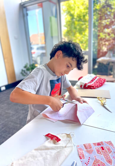School Holiday Sewing Fun: Santa Pillow Workshop