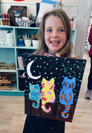 School Holidays Acrylic Painting Workshop: Meow