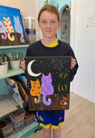 School Holidays Acrylic Painting Workshop: Meow