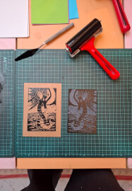 Signs of the Zodiac Lino Print Class