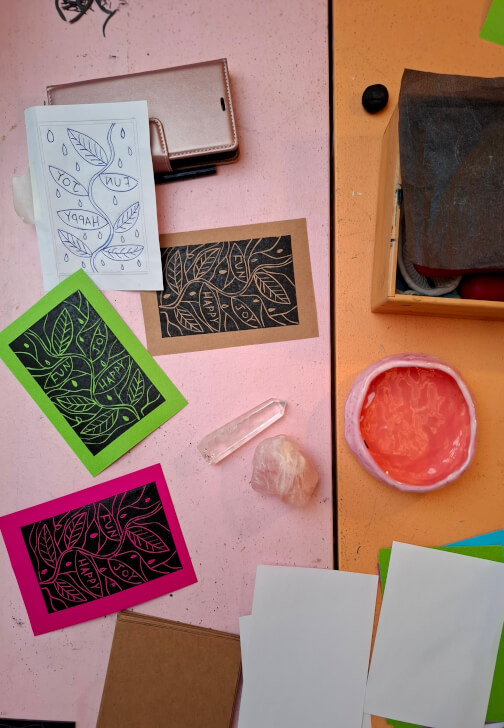 Signs of the Zodiac Lino Print Class