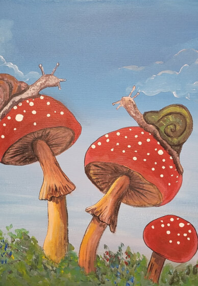 Sip and Paint Class with Bottomless Pizza