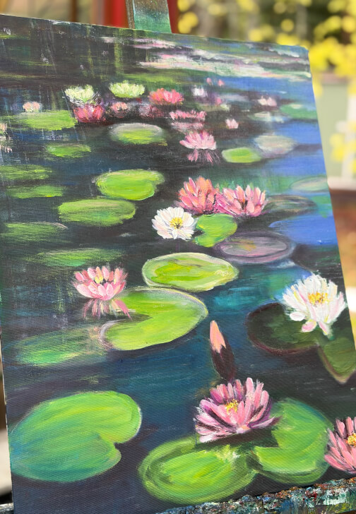 Sip and Paint Class with Paella: The Lotus Pond