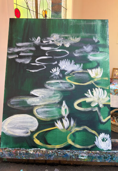 Sip and Paint Class with Paella: The Lotus Pond