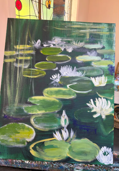 Sip and Paint Class with Paella: The Lotus Pond