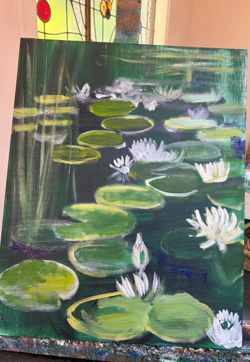 Sip and Paint Class with Paella: The Lotus Pond