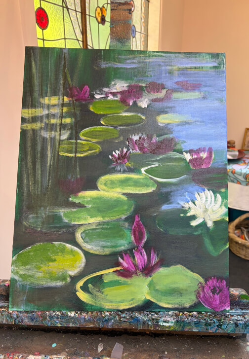 Sip and Paint Class with Paella: The Lotus Pond