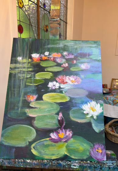 Sip and Paint Class with Paella: The Lotus Pond