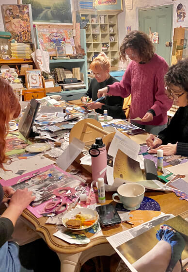 Sip and Snip Collage Workshop (at Montsalvat Arts, Eltham)