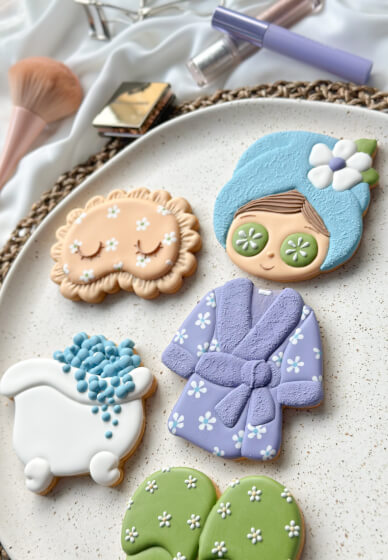 Spa Themed Royal Icing Cookie Class