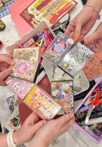 Stick N Sip Class: Cassette Collage Mixtape Case