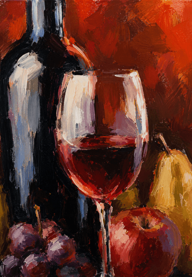 Still Life Painting Class: Wine and Fruit