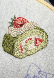 Strawberry Cake Brooch Embroidery Class