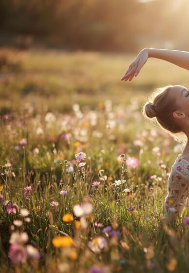Sunrise Yoga Class in the Flower Patch