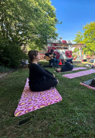 Sunrise Yoga Class in the Flower Patch