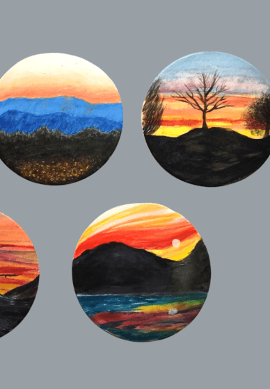 Sunset Dream Ceramic Coaster Kit