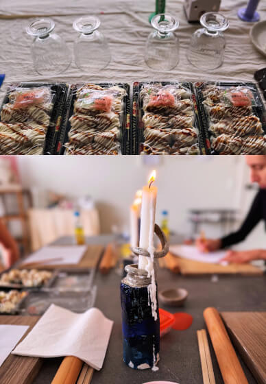 Beginner's Sushi Set Pottery Class with Bento