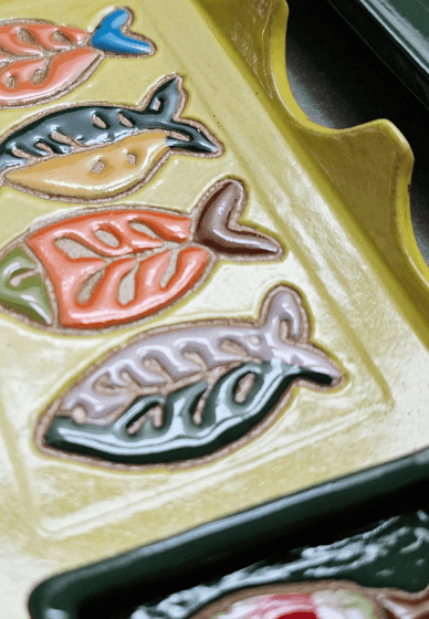Sushi Stencil Platter - Pottery Workshop