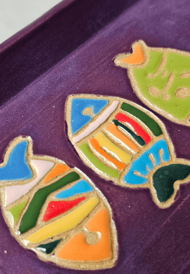 Sushi Stencil Platter - Pottery Workshop