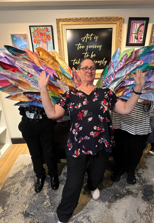 Team Building Paint and Create Angel Wings Workshop
